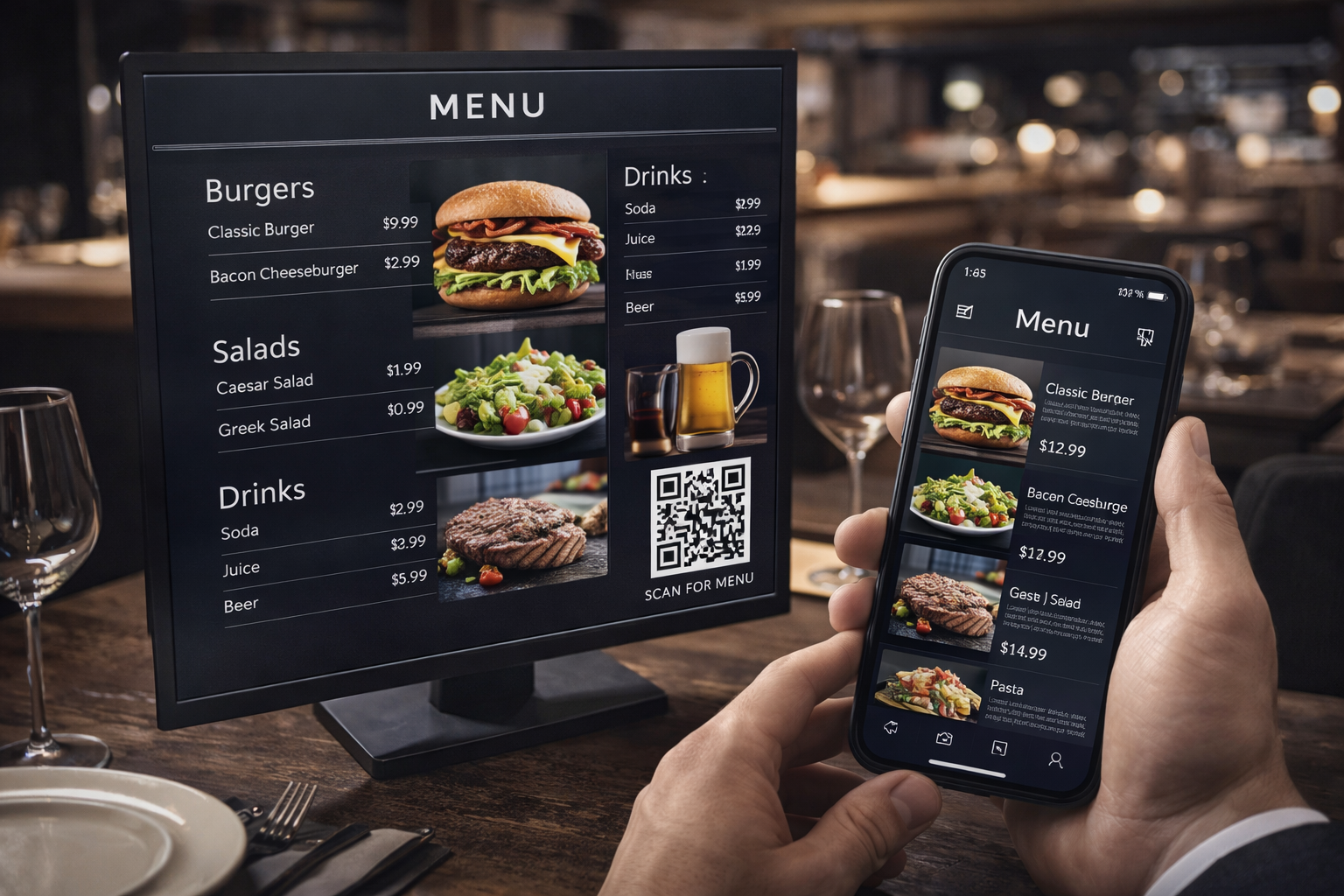 Herramientas simples que ayudan a vender mejor y presentar mejor el negocio, como tarjetas digitales, cartas y menús digitales, catálogos interactivos, presentaciones visuales.